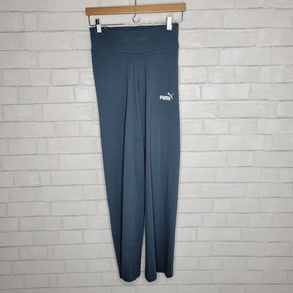 Puma Slate Blue Stretchy Wide Bootcut Yoga Pants - Picture 1 of 7